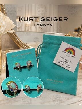Kurt Geiger Multicolor Gemstone Hoop Earrings